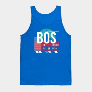 Boston (BOS) Airport Code Baggage Tag E Tank Top